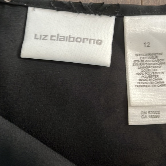 Liz Claiborne Flowy Silk Blend Black & Cream Skirt – 12 - Picture 5 of 6